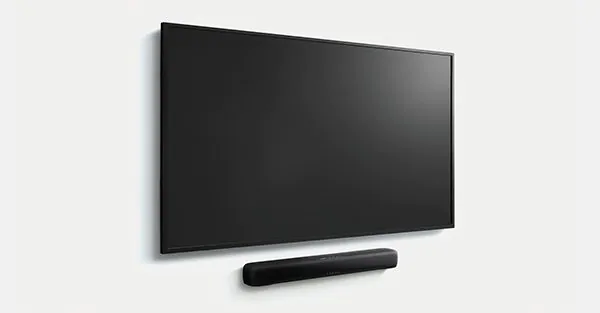 Yamaha Compact Sound Bar with built in subwoofer, Bluetooth® and Clear Voice SR-C20A C20A  small soundbar Key Hole for Wall Mounting