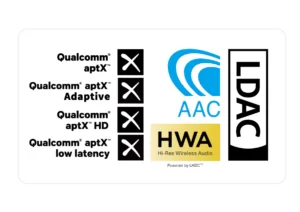 All the current high-definition Bluetooth audio formats are supported