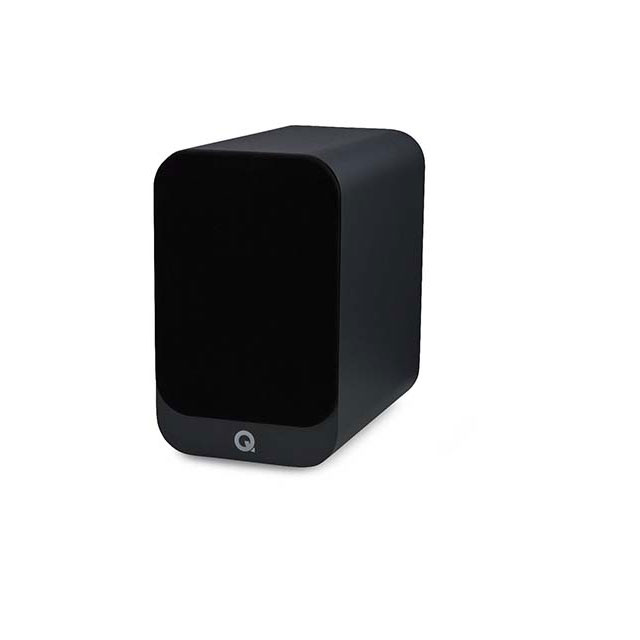 Q Acoustics 3010i  grey front 3 4 grille
